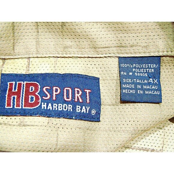 Mens Harbor Bay HB Sport Island Palm Tree Short Sleeve Button Front Shirt Sz 4X - Picture 3 of 8